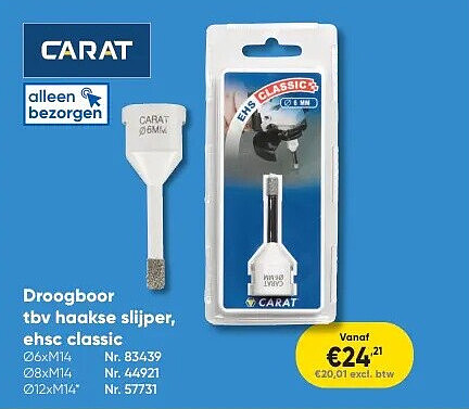 Droogboor tbv haakse slijper, ehsc classic 06xM14 Nr. 83439 08xM14 Nr. 44921 012xM14 Nr. 57731