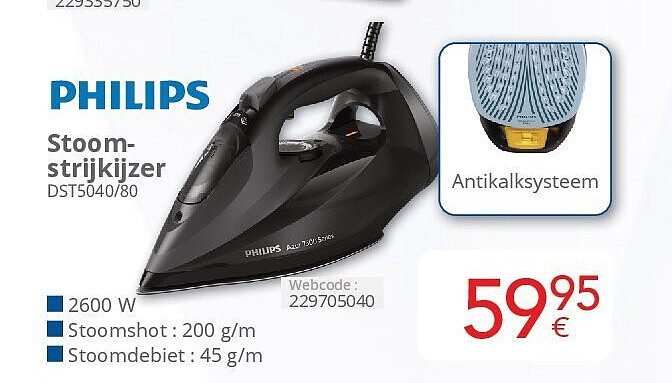 Philips Stoomstrijkijzer DST5040/80