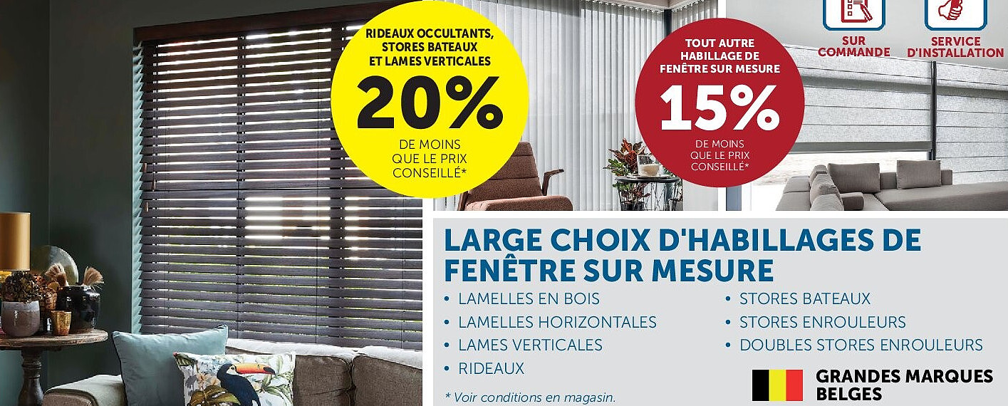 LARGE CHOIX D'HABILLAGES DE FENÊTRE SUR MESURE