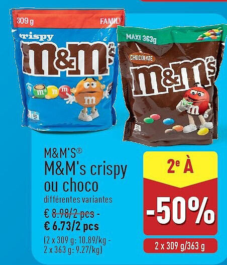 M&M's crispy ou choco