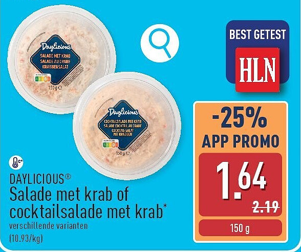 DAYLICIOUS® Salade met krab of cocktailsalade met krab