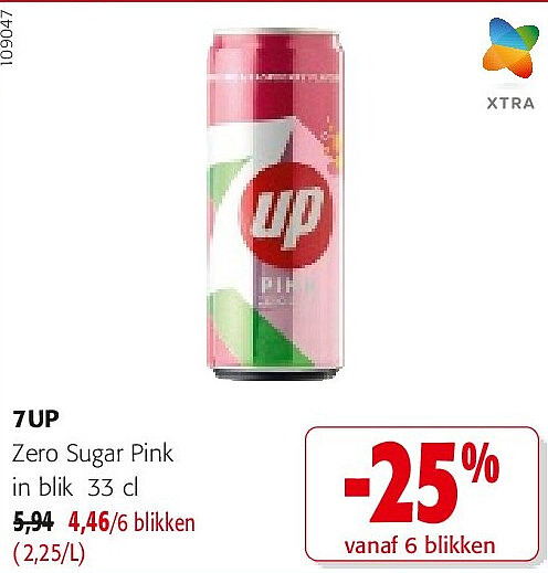 7UP Zero Sugar Pink in blik 33 cl