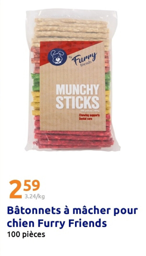 Bâtonnets à mâcher pour chien Furry Friends