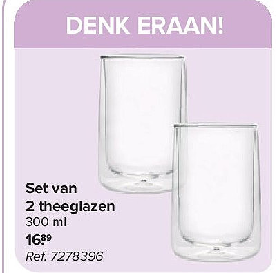 Set van 2 theeglazen
