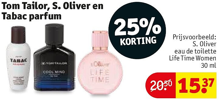 Tom Tailor, S. Oliver en Tabac parfum