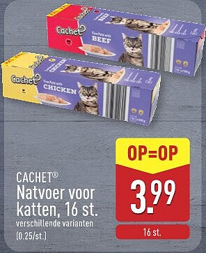 Natvoer voor katten, 16st.
