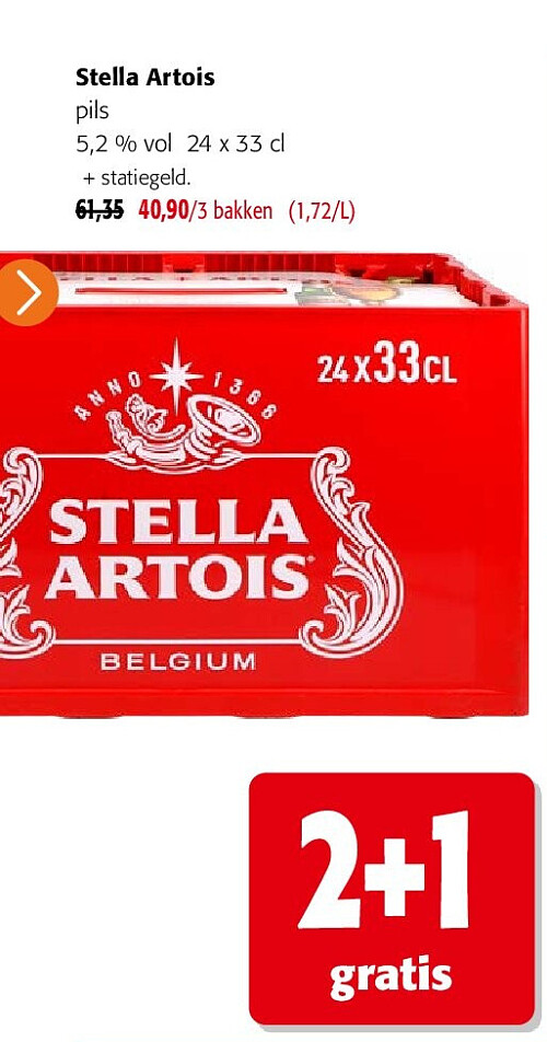Stella Artois pils 5,2 % vol 24 x 33 cl