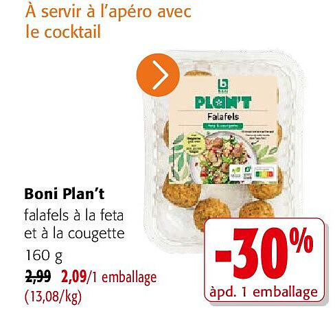 Boni Plan’t falafels à la feta et à la cougette 160 g