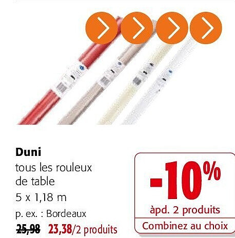Duni tous les rouleux de table 5 x 1,18 m