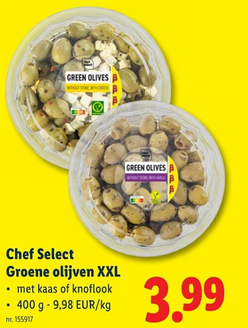 Groene olijven XXL