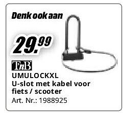 UMULOCKXL U-slot met kabel voor fiets / scooter
