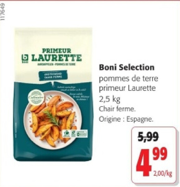 Boni Selection pommes de terre primeur Laurette 2,5 kg