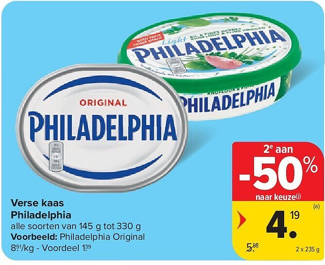Verse kaas Philadelphia