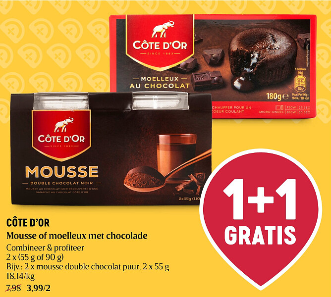 CÔTE D’OR Mousse of moelleux met chocolade