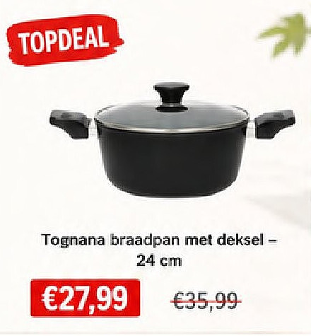 Tognana braadpan met deksel - 24 cm