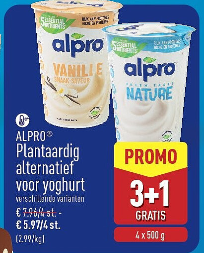 Plantaardig alternatief voor yoghurt