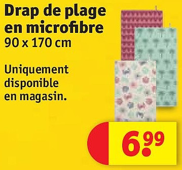 Drap de plage en microfibre 90 x 170 cm