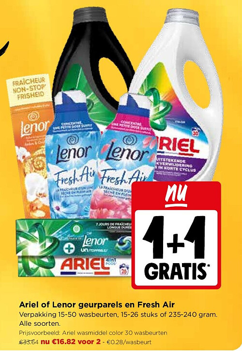 Ariel of Lenor geurparels en Fresh Air