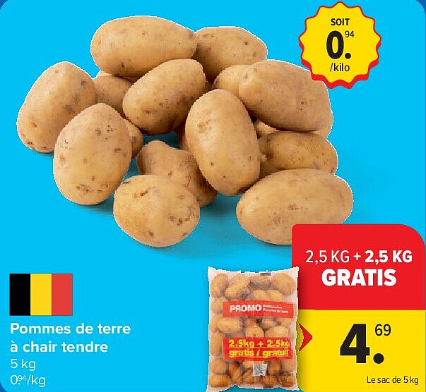 Pommes de terre à chair tendre 5 kg