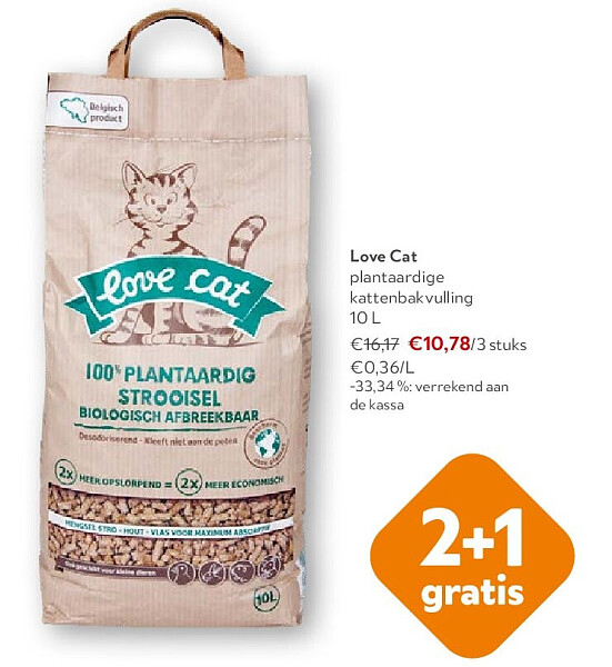 Love Cat plantaardige kattenbakvulling 10 L