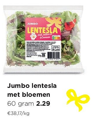 Jumbo lentesla met bloemen