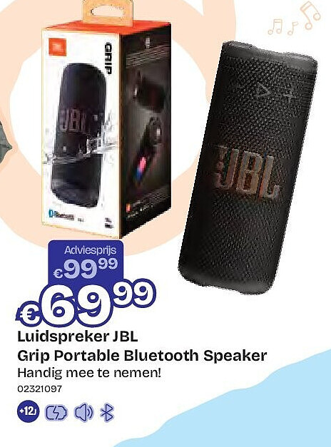 Luidspreker JBL Grip Portable Bluetooth Speaker