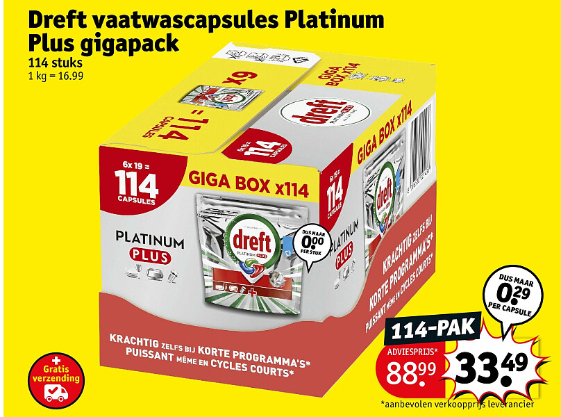 Dreft vaatwascapsules Platinum Plus gigapack