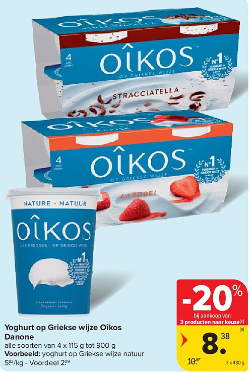 Yoghurt op Griekse wijze Oîkos Danone