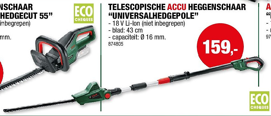 TELESCOPISCHE ACCU HEGGENSCHAAR “UNIVERSALHEDGEPOLE”