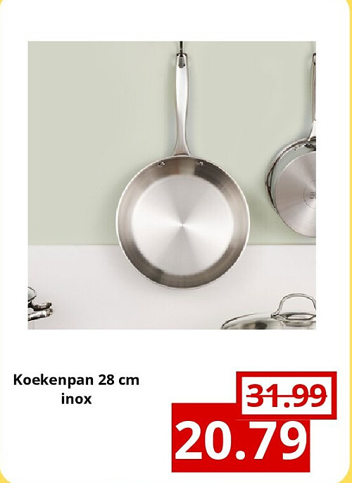 Koekenpan 28 cm inox