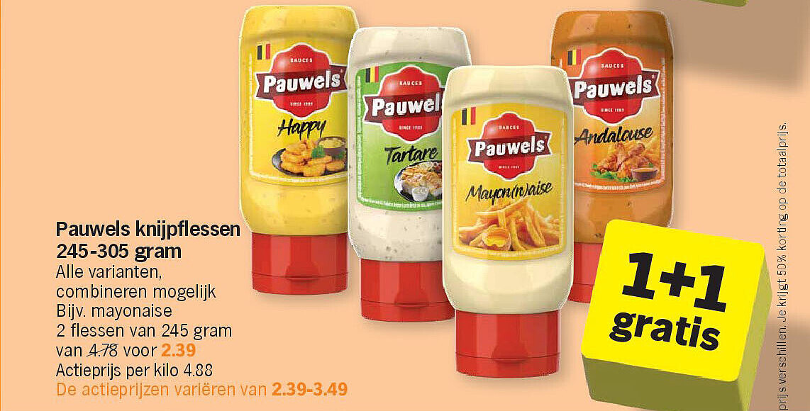 Pauwels knijpflessen 245-305 gram