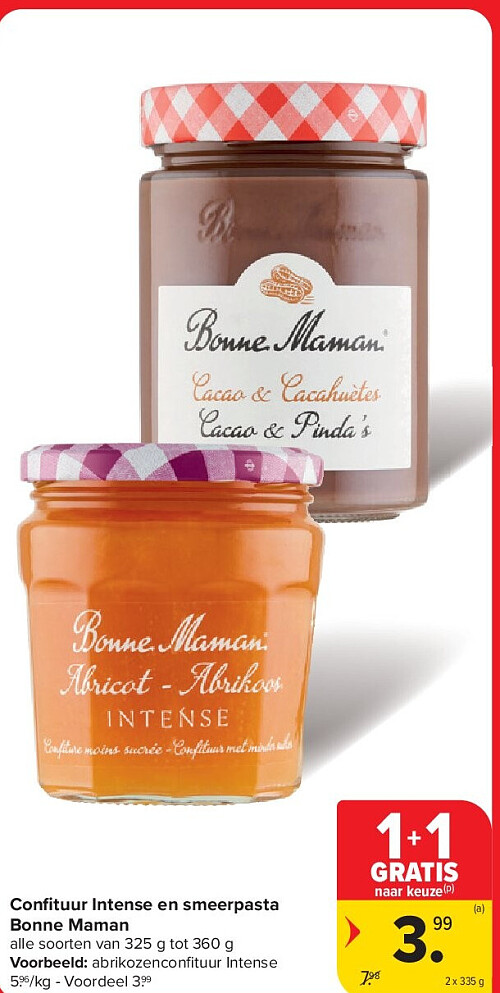 Confi tuur Intense en smeerpasta Bonne Maman