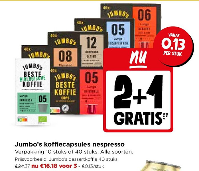 Jumbo’s koffiecapsules nespresso