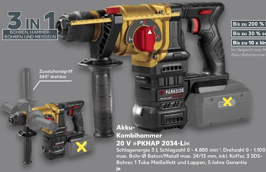 Akku-Kombihammer 20 V »PKHAP 2034-Li«