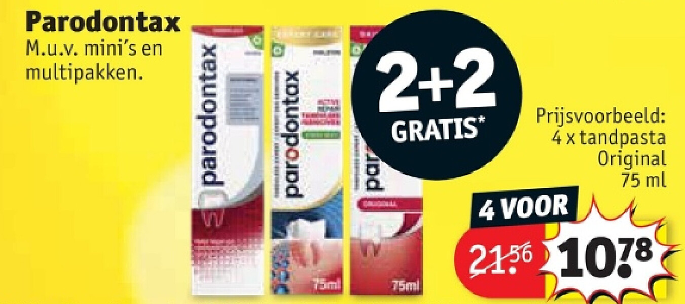 4 x tandpasta Original 75 ml