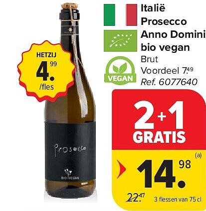 Italië Prosecco Anno Domini bio vegan