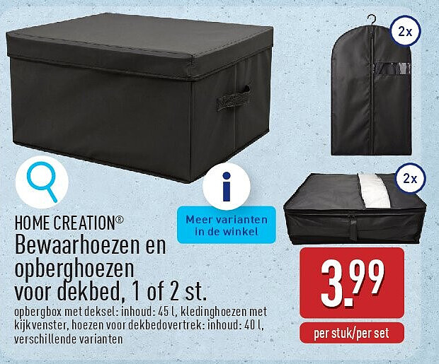 Bewaarhoezen en opberghoezen voor dekbed, 1of 2st.
