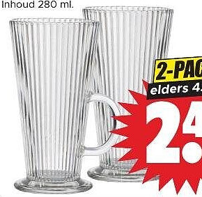 Latte macchiato glazen 2-pack