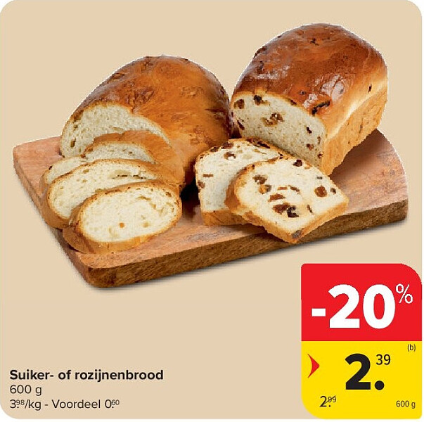 Suiker- of rozijnenbrood