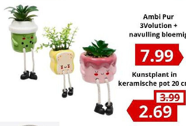 Kunstplant in keramische pot 20 cm