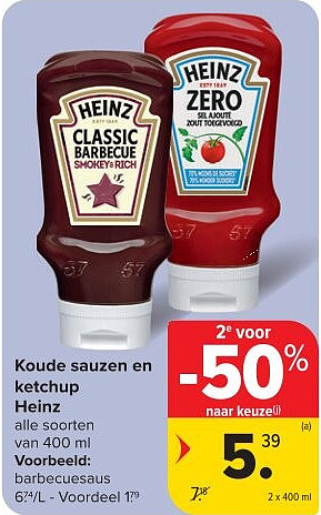Koude sauzen en ketchup Heinz