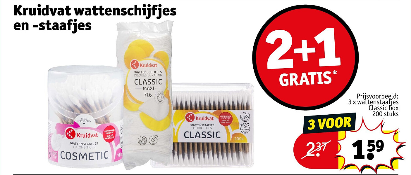 Kruidvat wattenschijfjes en -staafjes