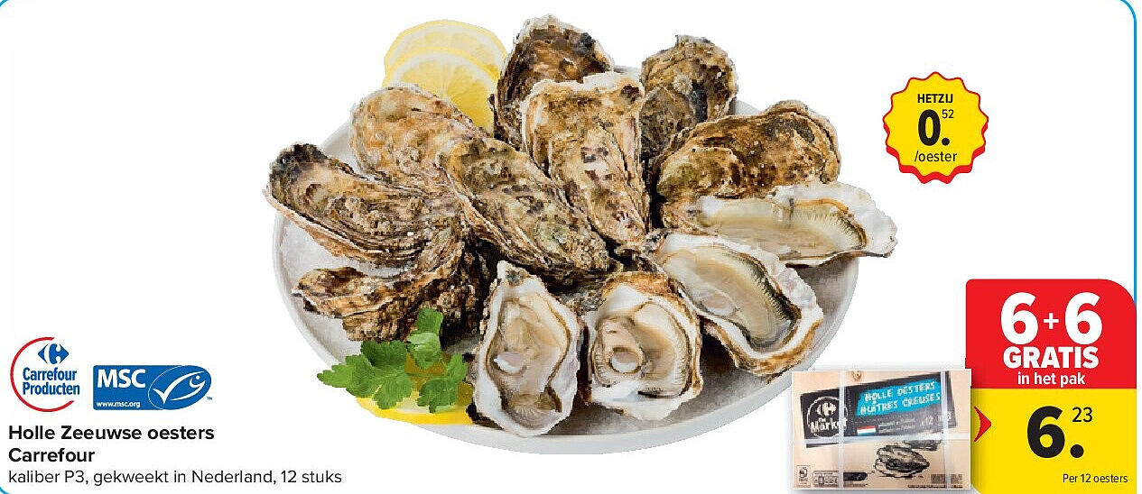Holle Zeeuwse oesters Carrefour