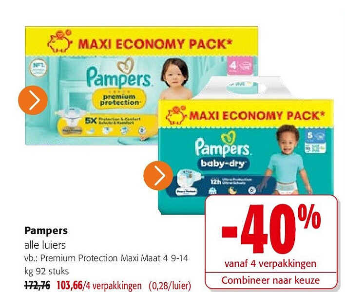 Pampers Premium Protection Maxi Maat 4 9-14 kg 92 stuks