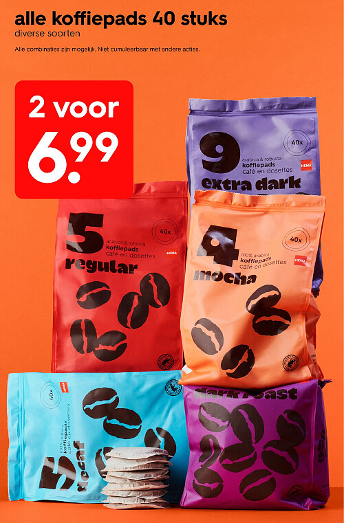 alle koffiepads 40 stuks