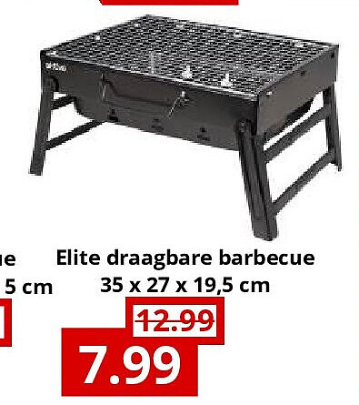 Elite draagbare barbecue 35 x 27 x 19,5 cm