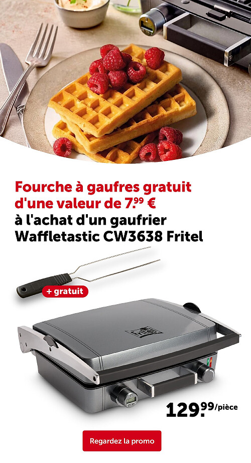 à l'achat d'un gaufrier Waffletastic CW3638 Fritel