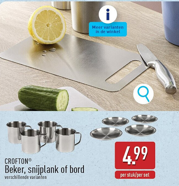 Beker, snijplank of bord