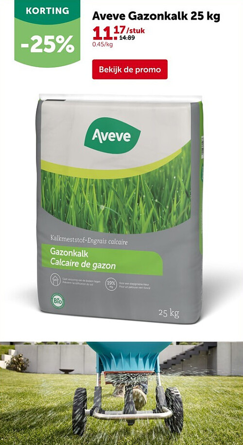 Aveve Gazonkalk 25 kg