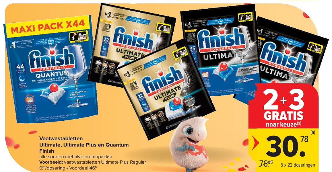 Vaatwastabletten Ultimate, Ultimate Plus en Quantum Finish